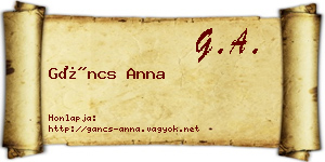 Gáncs Anna névjegykártya