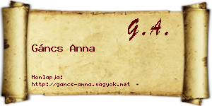 Gáncs Anna névjegykártya